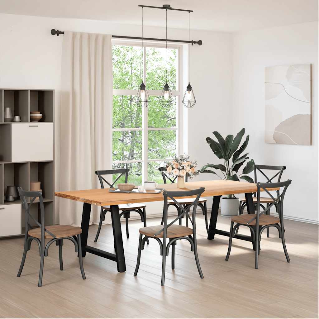 spisebordsben A-formet 2 stk. sort 100x(72-73) cm stål