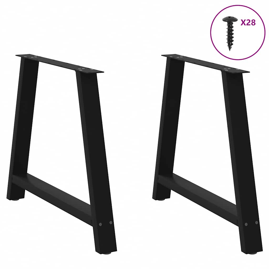 spisebordsben A-formet 2 stk. sort 100x(72-73) cm stål