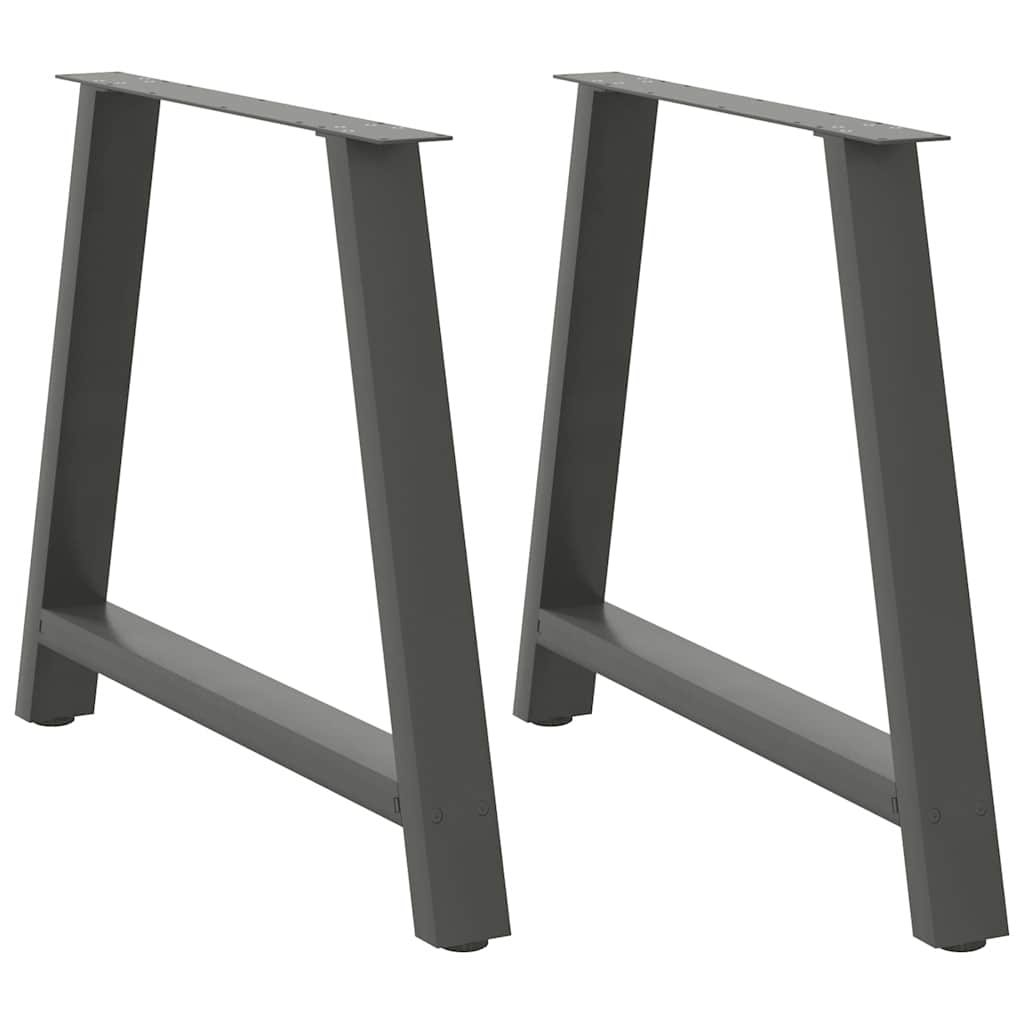 spisebordsben A-formet 2 stk. antracit 100x(72-73) cm stål