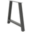 spisebordsben A-formet 2 stk. antracit 100x(72-73) cm stål