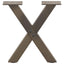 sofabordsben X-formet 2 stk. naturstål 30x(30-31) cm stål