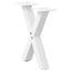 sofabordsben X-formet 2 stk. hvid 37x(30-31) cm stål