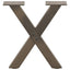 sofabordsben X-formet 2 stk. naturstål 37x(30-31) cm stål