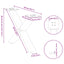 sofabordsben X-formet 2 stk. hvid 50x(30-31) cm stål