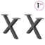 sofabordsben X-formet 2 stk. antracit 50x(30-31) cm stål