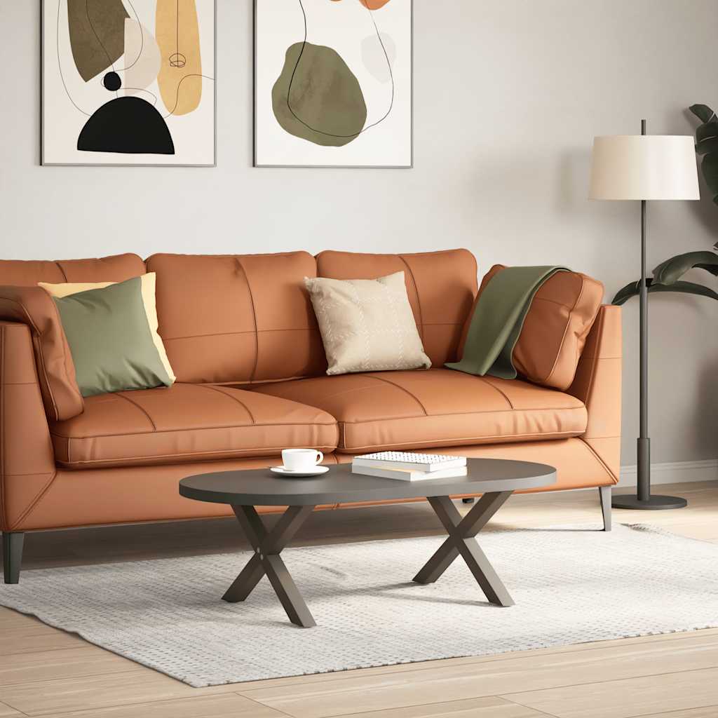 sofabordsben X-formet 2 stk. naturstål 50x(30-31) cm stål