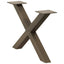 sofabordsben X-formet 2 stk. naturstål 50x(30-31) cm stål