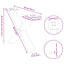 sofabordsben X-formet 2 stk. naturstål 50x(30-31) cm stål