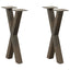 sofabordsben X-formet 2 stk. naturstål 28 x (42-43) cm stål