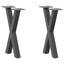 sofabordsben X-formet 2 stk. antracit 38 x (42-43) cm stål