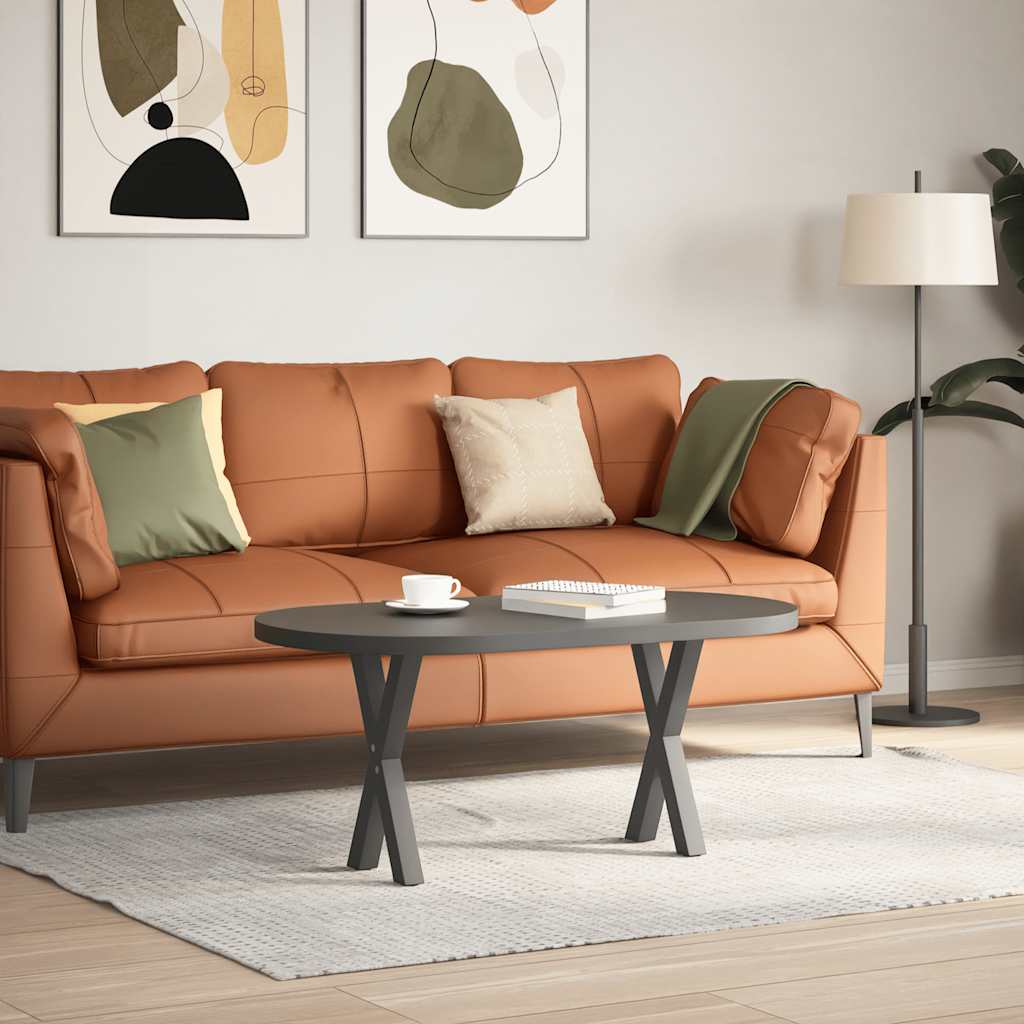 sofabordsben X-formet 2 stk. antracit 38 x (42-43) cm stål