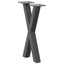 sofabordsben X-formet 2 stk. antracit 38 x (42-43) cm stål