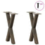 sofabordsben X-formet 2 stk. naturstål 38 x (42-43) cm stål