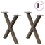 sofabordsben X-formet 2 stk. naturstål 50x(42-43) cm stål