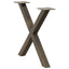 sofabordsben X-formet 2 stk. naturstål 50x(42-43) cm stål