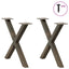 sofabordsben X-formet 2 stk. naturstål 60x(42-43) cm stål