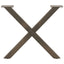 sofabordsben X-formet 2 stk. naturstål 60x(42-43) cm stål