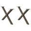 sofabordsben X-formet 2 stk. naturstål 70 x (42-43) cm stål