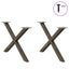 sofabordsben X-formet 2 stk. naturstål 70 x (42-43) cm stål