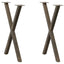spisebordsben X-formet 2 stk. naturstål 50x(72-73) cm stål