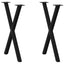 spisebordsben X-formet 2 stk. sort 57 x (72-73) cm stål