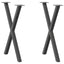 spisebordsben X-formet 2 stk. antracit 57 x (72-73) cm stål