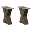sofabordsben X-formet 2 stk. naturstål 30x(30-31) cm stål