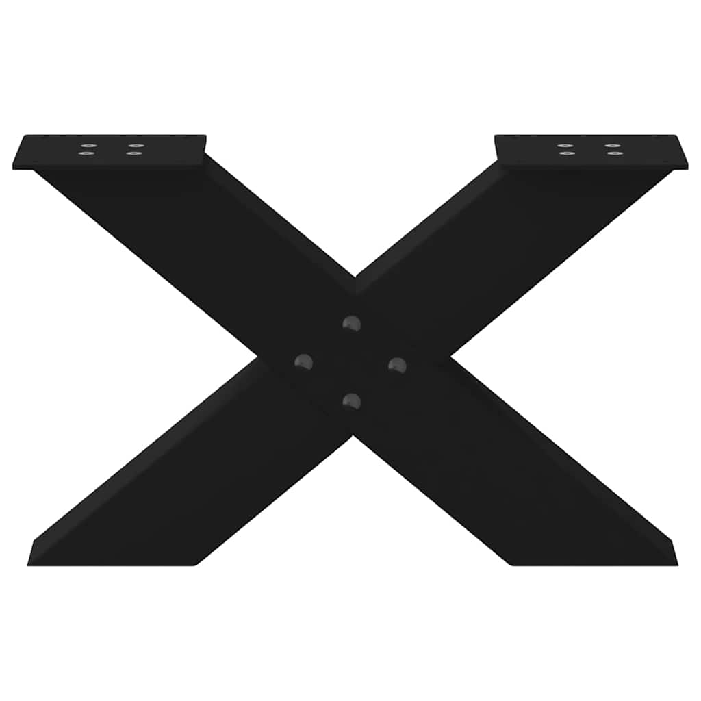 sofabordsben X-formet 2 stk. sort 60 x (30-31) cm stål