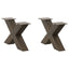 sofabordsben X-formet 2 stk. naturstål 60x(30-31) cm stål