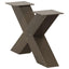 sofabordsben X-formet 2 stk. naturstål 60x(30-31) cm stål