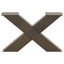 sofabordsben X-formet 2 stk. naturstål 60x(30-31) cm stål