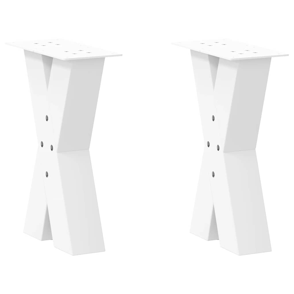 sofabordsben X-formet 2 stk. hvid 28 x (42-43) cm stål