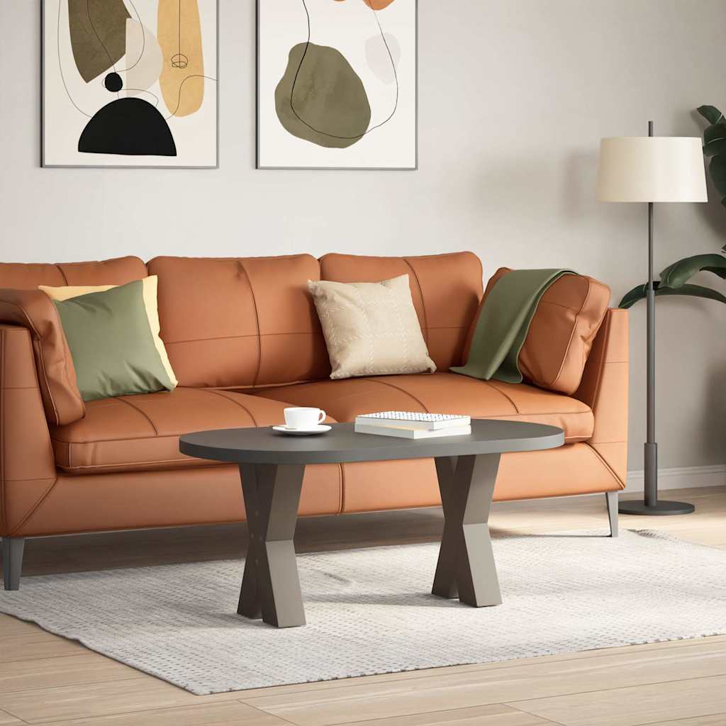 sofabordsben X-formet 2 stk. naturstål 38 x (42-43) cm stål