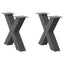 sofabordsben X-formet 2 stk. antracit 50x(42-43) cm stål