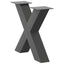 sofabordsben X-formet 2 stk. antracit 50x(42-43) cm stål