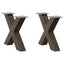 sofabordsben X-formet 2 stk. naturstål 50x(42-43) cm stål