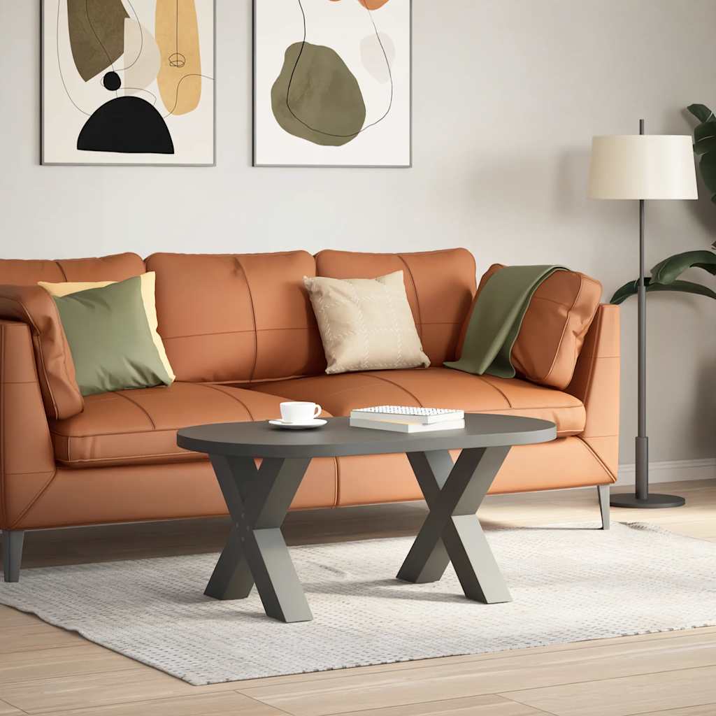 sofabordsben X-formet 2 stk. antracit 60 x (42-43) cm stål