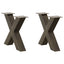 sofabordsben X-formet 2 stk. naturstål 60x(42-43) cm stål