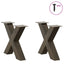 sofabordsben X-formet 2 stk. naturstål 60x(42-43) cm stål