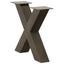 sofabordsben X-formet 2 stk. naturstål 60x(42-43) cm stål