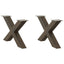 sofabordsben X-formet 2 stk. naturstål 70 x (42-43) cm stål