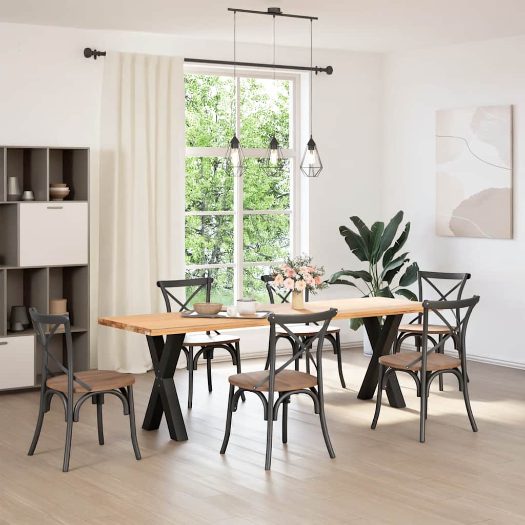 spisebordsben X-formet 2 stk. sort 50x(72-73) cm stål