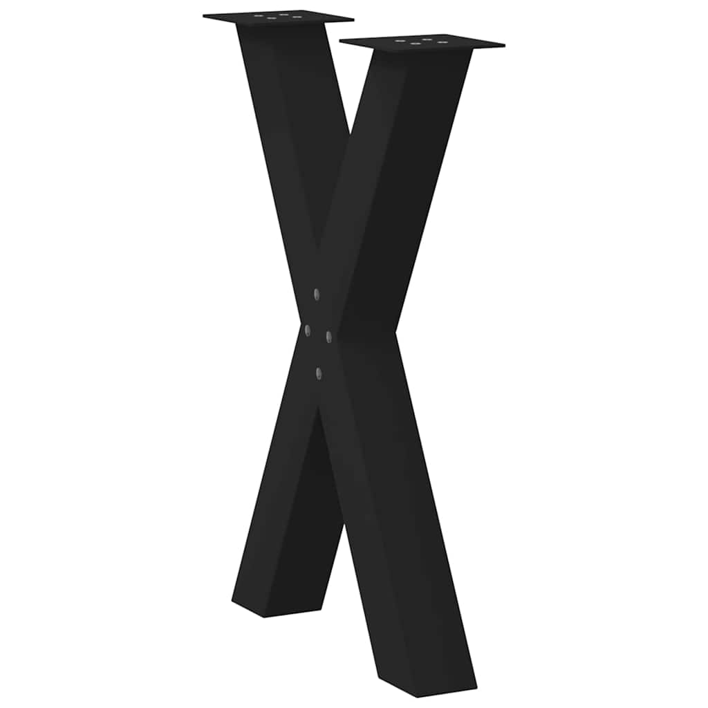 spisebordsben X-formet 2 stk. sort 50x(72-73) cm stål