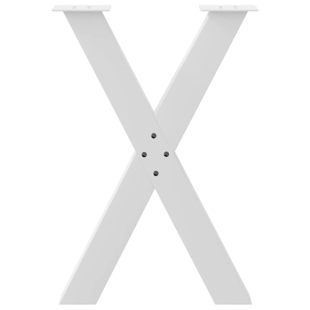 spisebordsben X-formet 2 stk. hvid 50x(72-73) cm stål