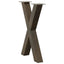 spisebordsben X-formet 2 stk. naturstål 50x(72-73) cm stål