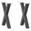 spisebordsben X-formet 2 stk. antracit 60 x (72-73) cm stål