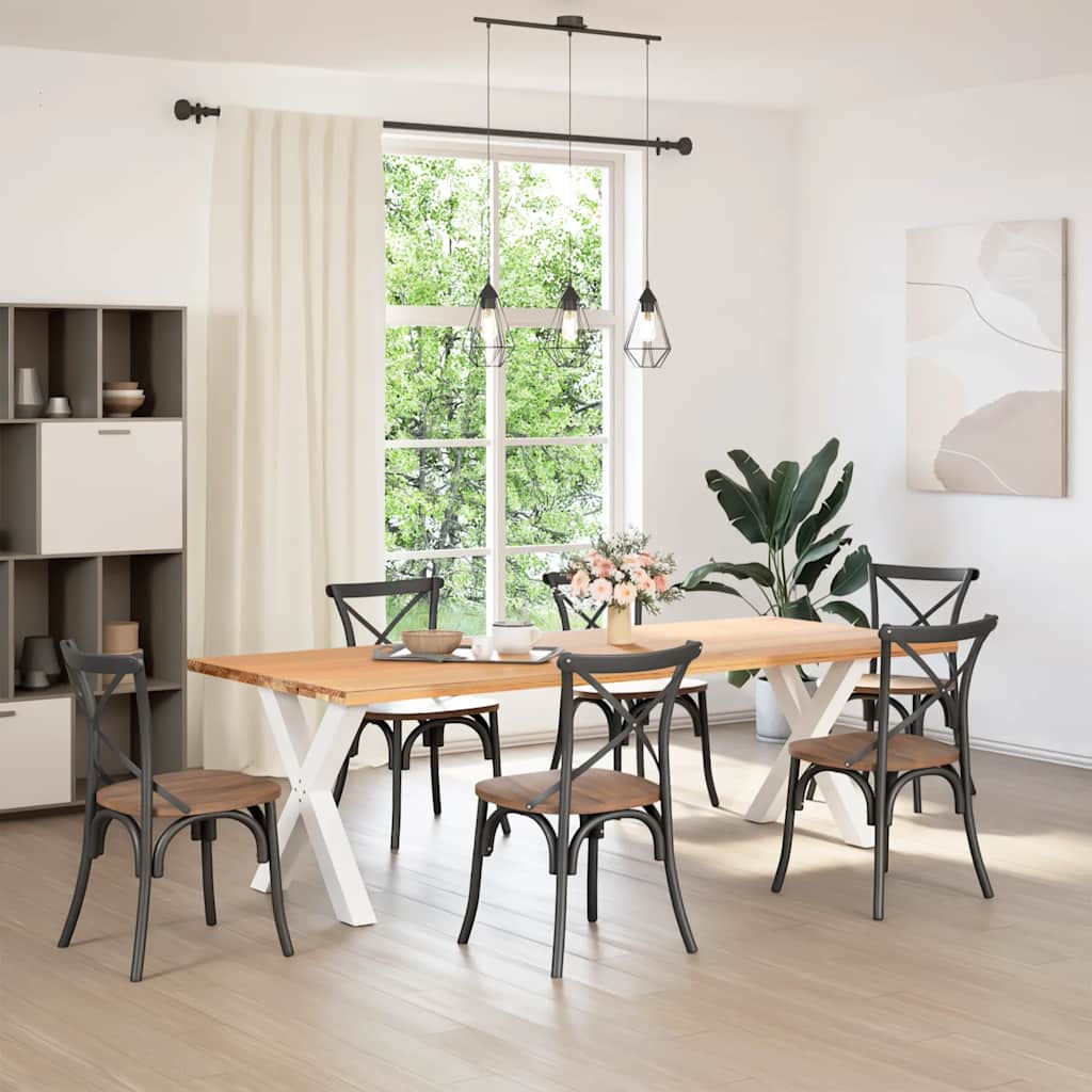 spisebordsben X-formet 2 stk. hvid 70 x (72-73) cm stål