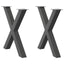 spisebordsben X-formet 2 stk. antracit 70 x (72-73) cm stål