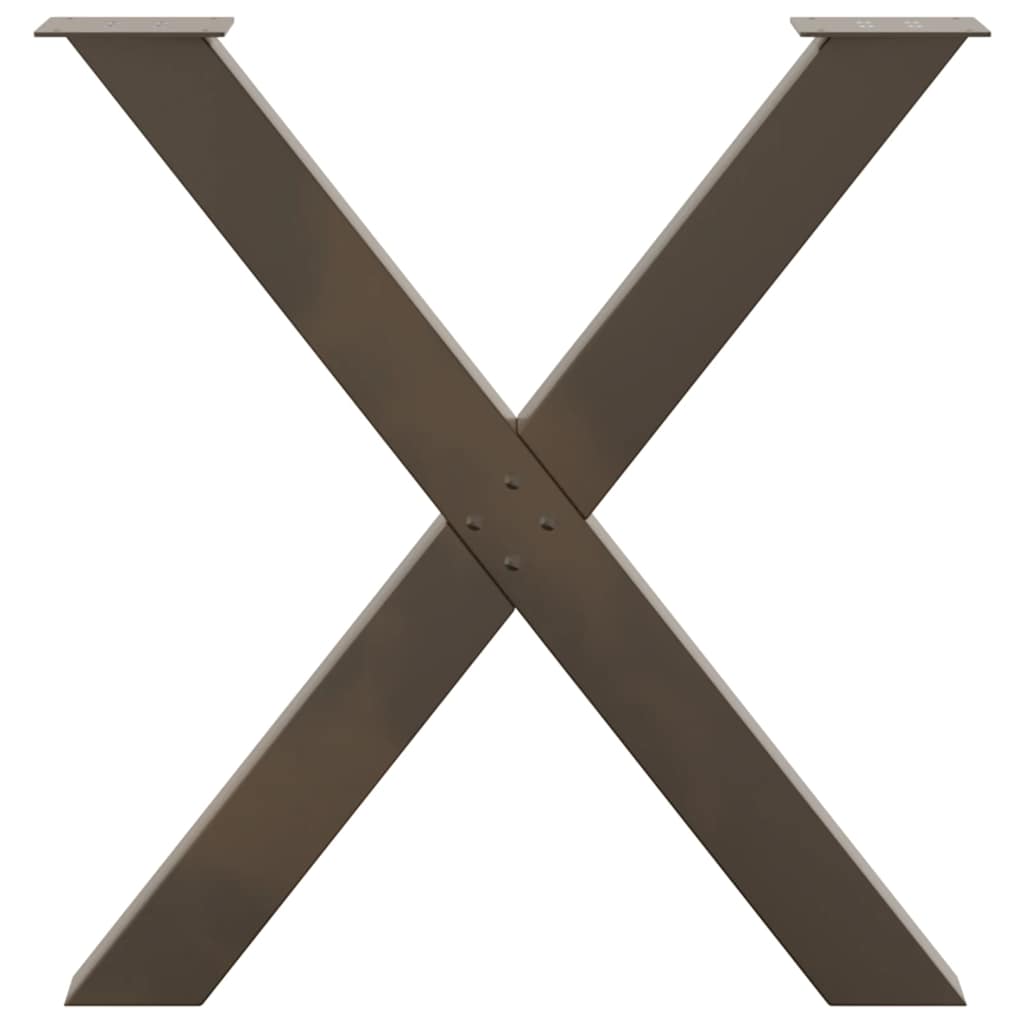spisebordsben X-formet 2 stk. naturstål 70 x (72-73) cm stål