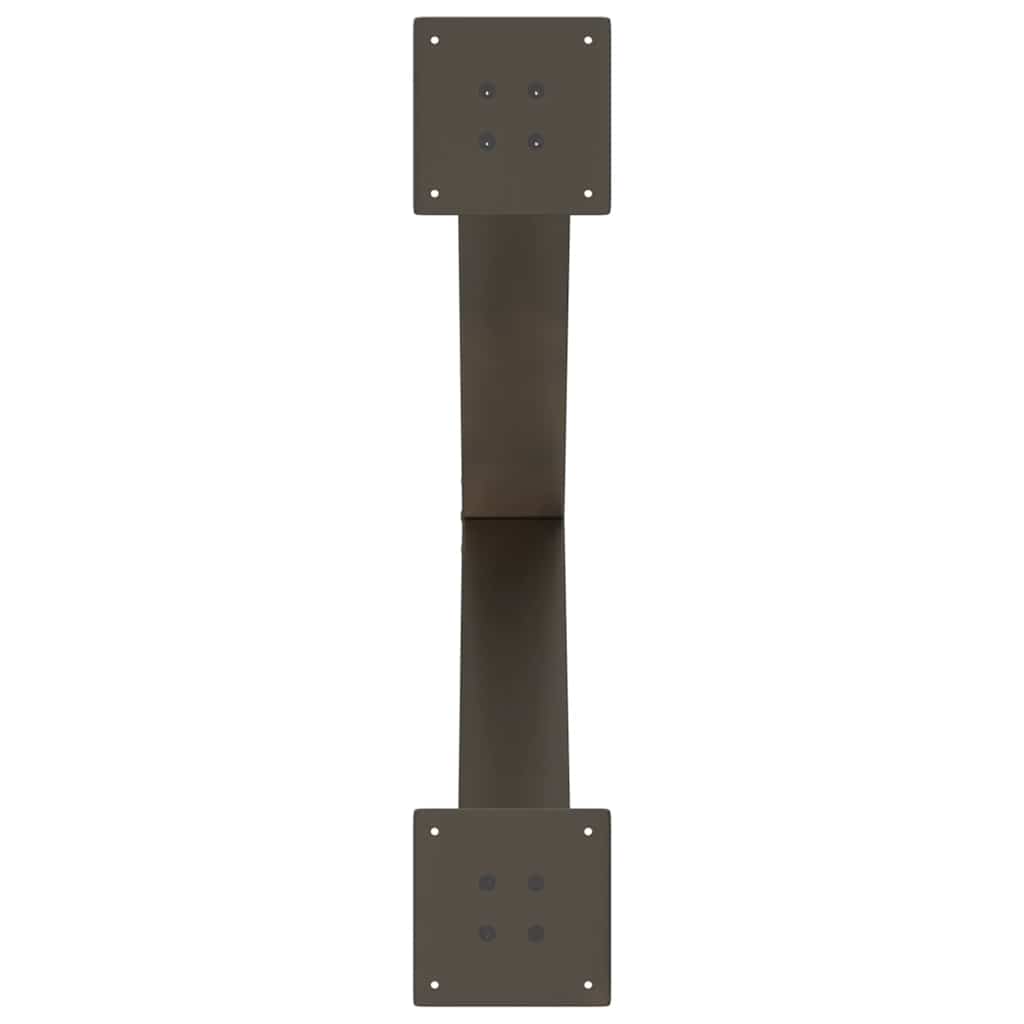 spisebordsben X-formet 2 stk. naturstål 70 x (72-73) cm stål